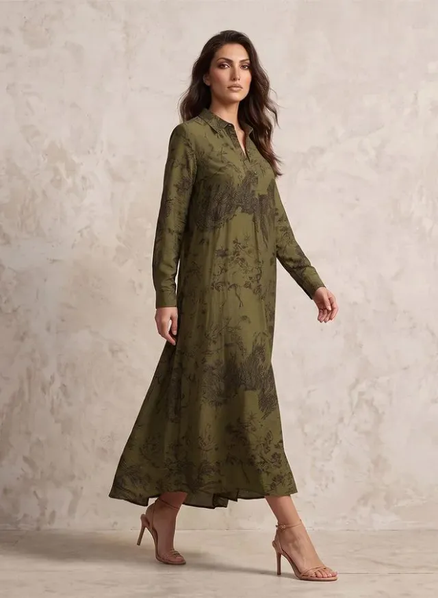 Iconic Floral Print Trapeze Maxi Dress – image 3