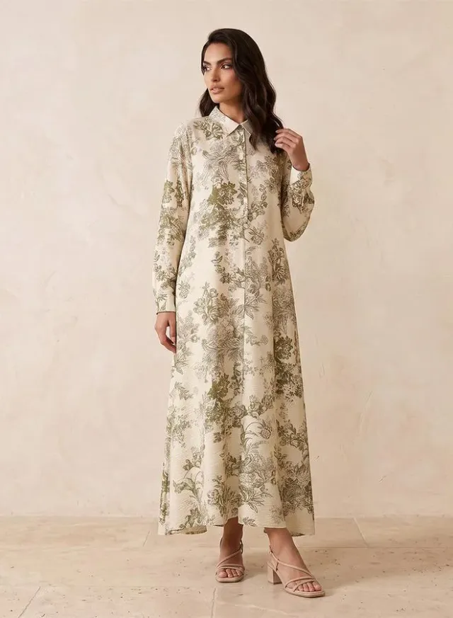 Iconic Floral Print Trapeze Maxi Dress – image 3
