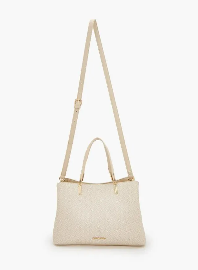 Monogram Print Tote Bag With Detachable Strap – صورة 2