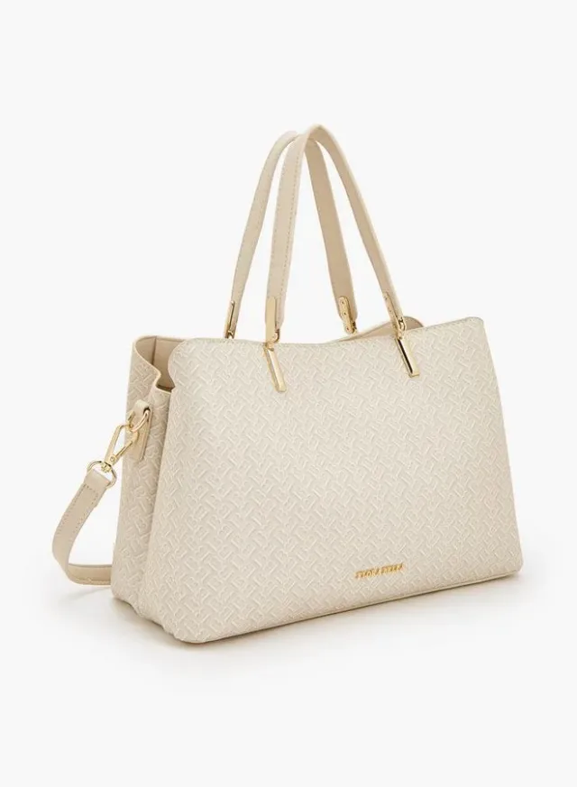 Monogram Print Tote Bag With Detachable Strap – صورة 3
