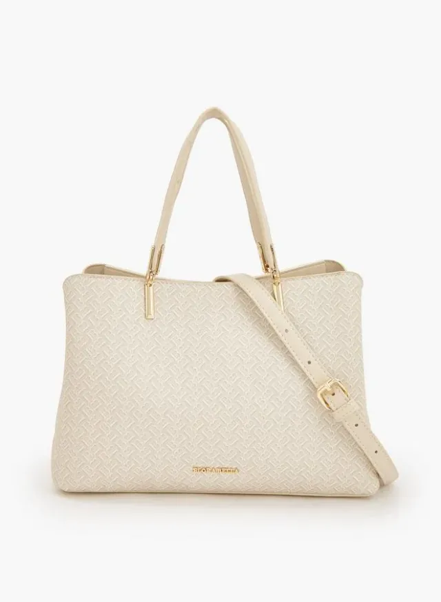 Monogram Print Tote Bag With Detachable Strap – صورة 6