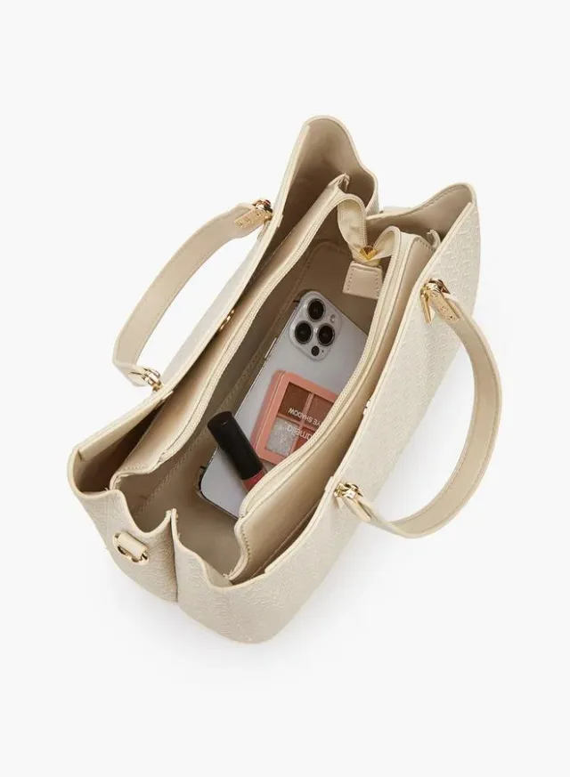 Monogram Print Tote Bag With Detachable Strap – صورة 7