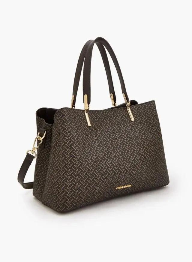 Monogram Print Tote Bag With Detachable Strap – صورة 3