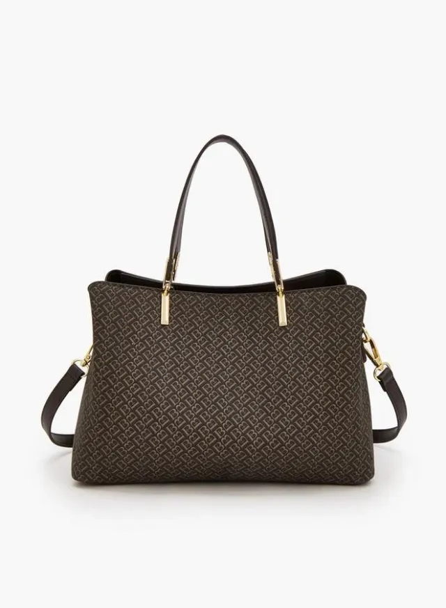 Monogram Print Tote Bag With Detachable Strap – صورة 5