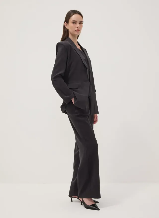 OVS Black Regular-Fit Viscose-Blend Blazer