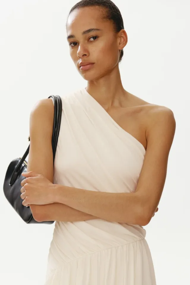 Bubble-hem one-shoulder dress – image 3