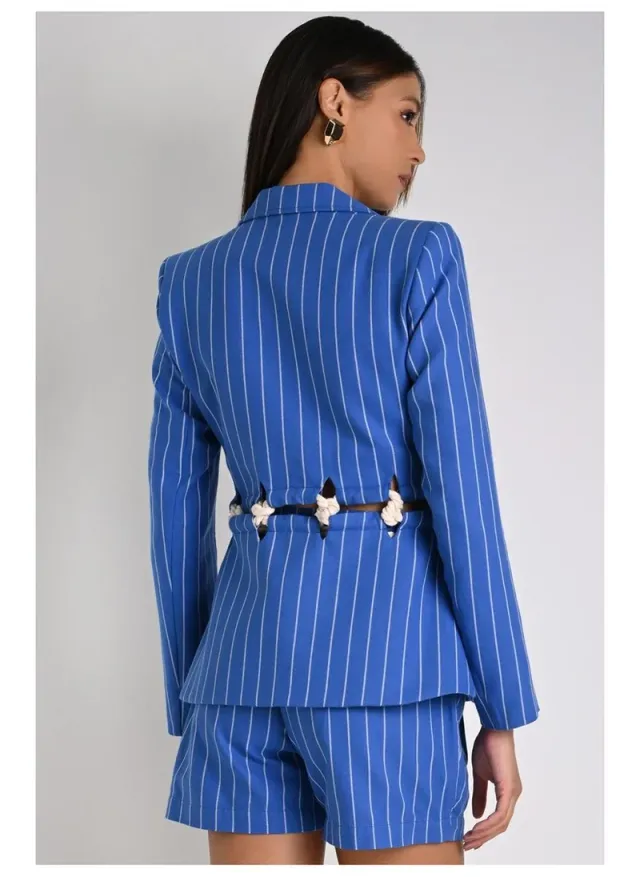 Striped Cord Detail Blazer – image 2