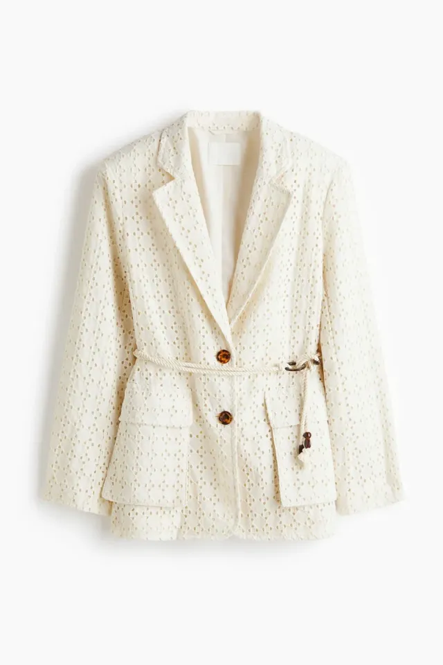Broderie-anglaise cotton blazer – image 4