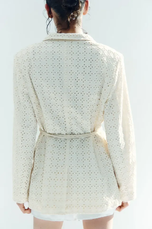 Broderie-anglaise cotton blazer – image 7