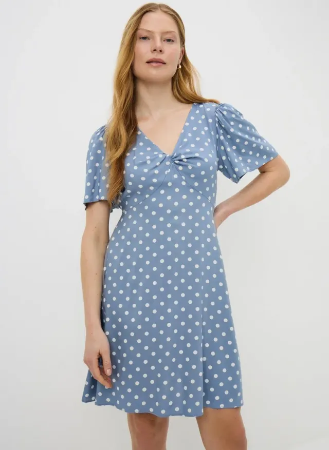 Blue Polka Dot Tea Dress
