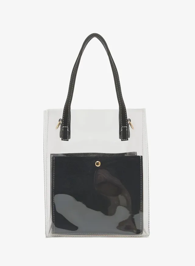 Top Handle Contrast Trim Tote Bag – image 2
