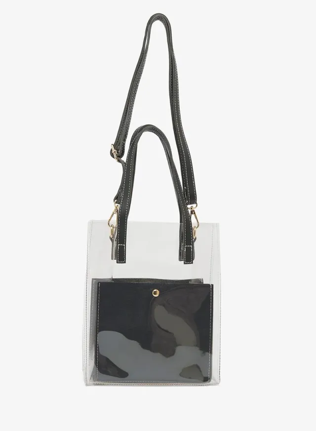Top Handle Contrast Trim Tote Bag – image 4
