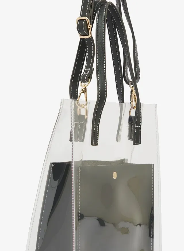 Top Handle Contrast Trim Tote Bag – image 5