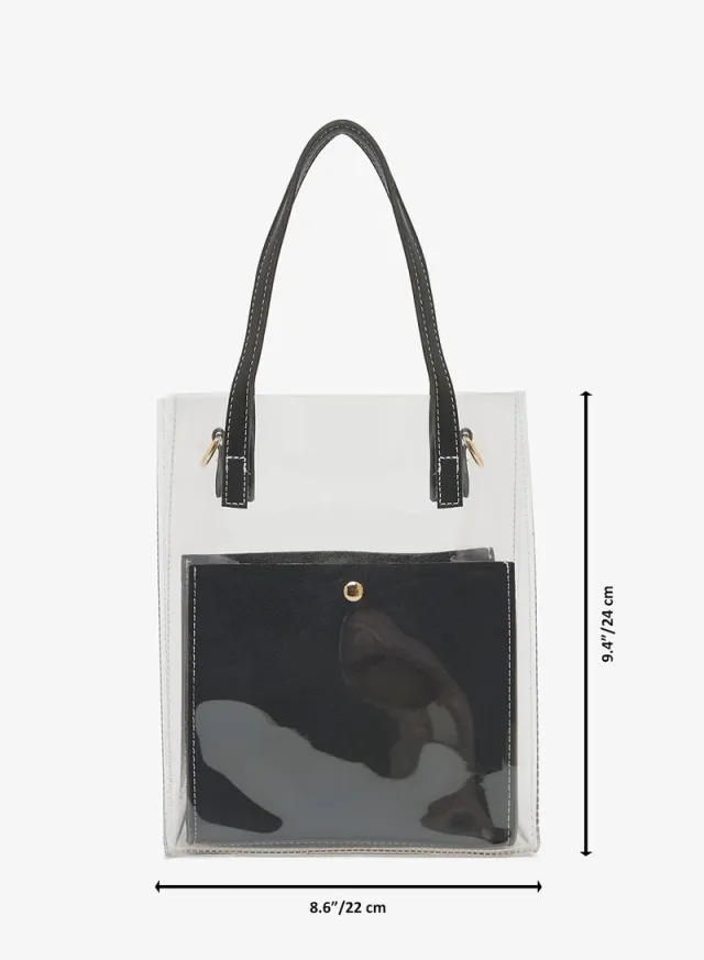 Top Handle Contrast Trim Tote Bag – image 7