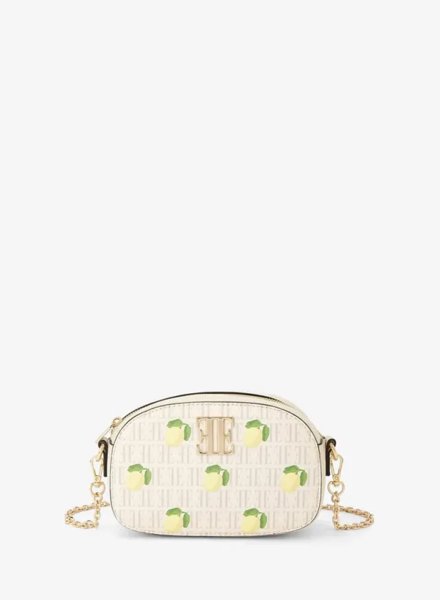 Lemon Print Crossbody Bag With Detachable Chain Strap