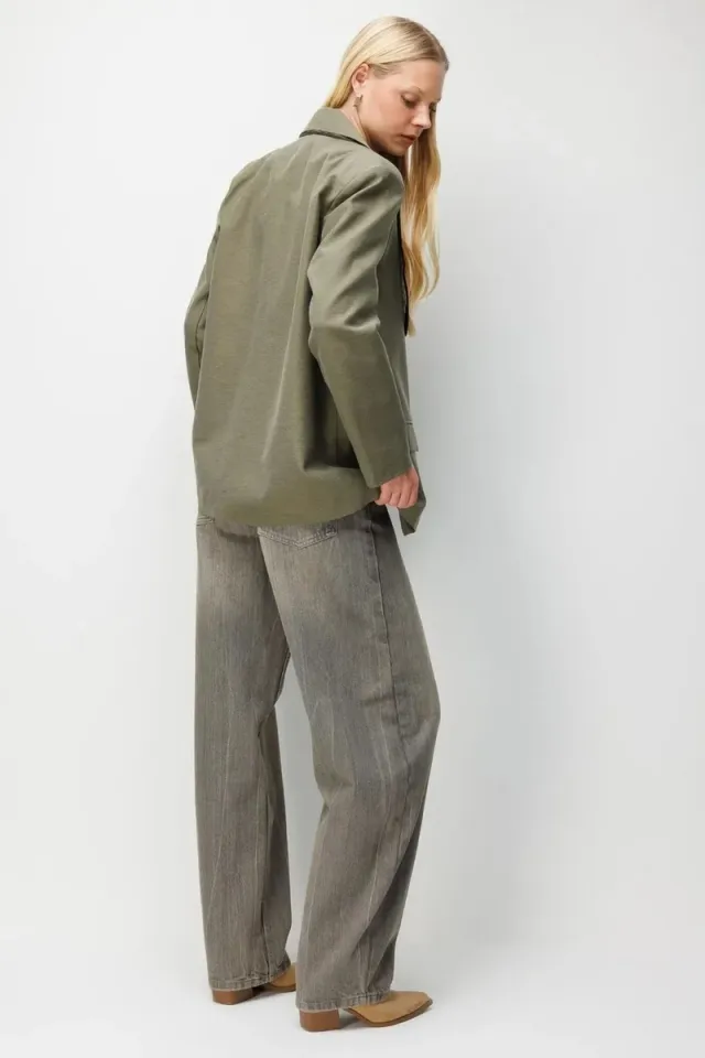 MIXRAY Long Sleeve Button Closure Patch Blazer – image 4