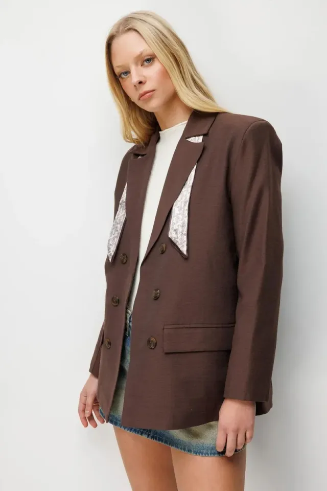 MIXRAY Long Sleeve Button Closure Patch Blazer – image 2