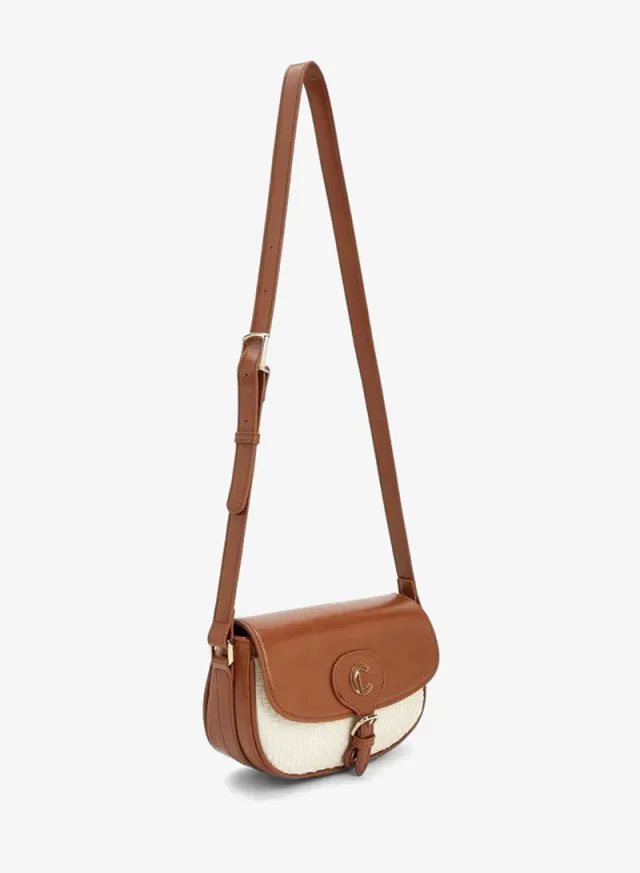 Textured Crossbody Bag With Magnetic Button Closure – صورة 2