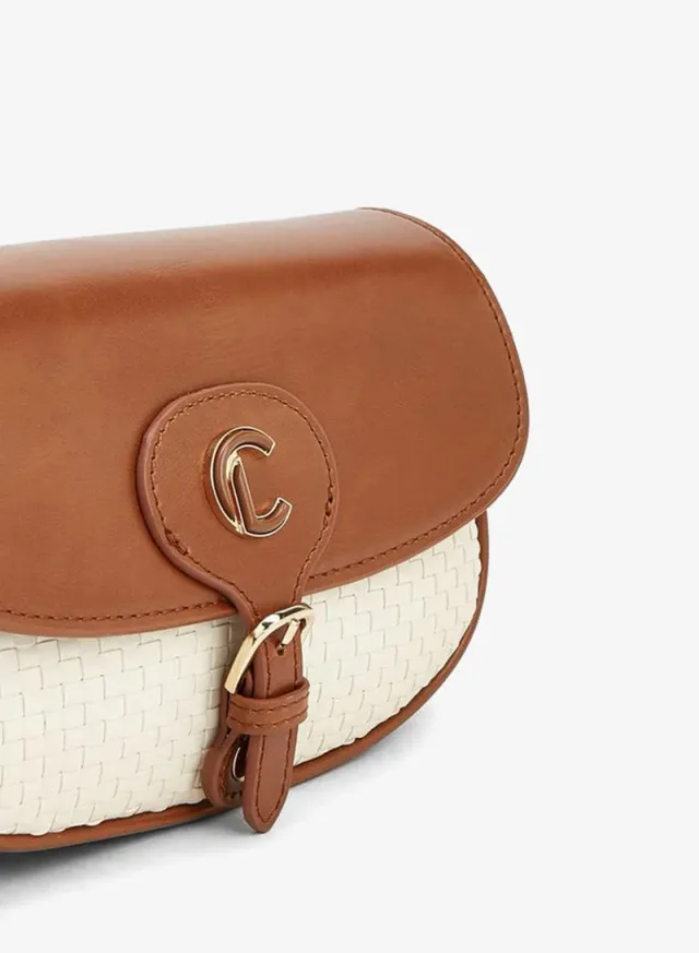 Textured Crossbody Bag With Magnetic Button Closure – صورة 4