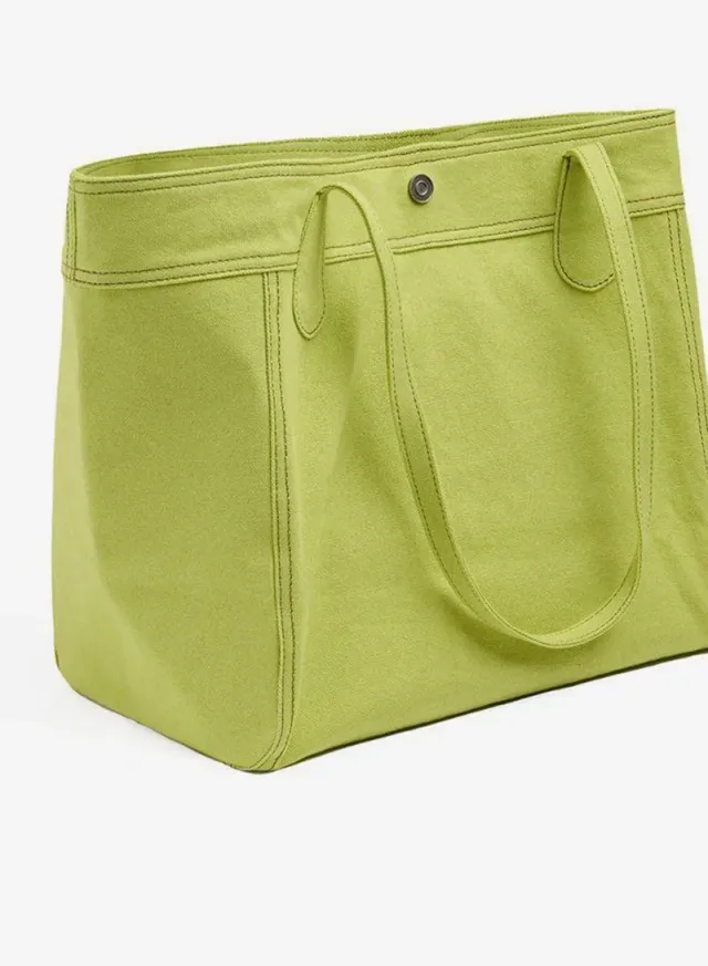 Canvas Shopper Bag With Pendant – image 3