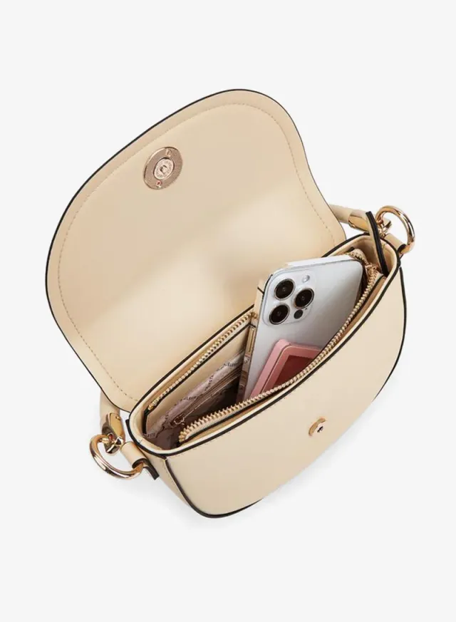 Textured Crossbody Bag With Button Closure – image 7