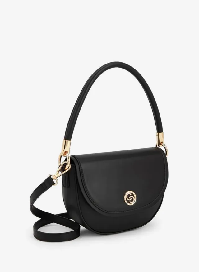Textured Crossbody Bag With Button Closure – صورة 3