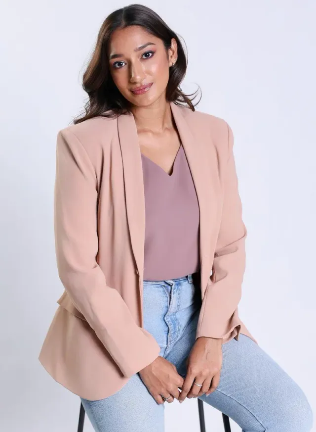 Over Sized Formal Blazer- Brown – image 3