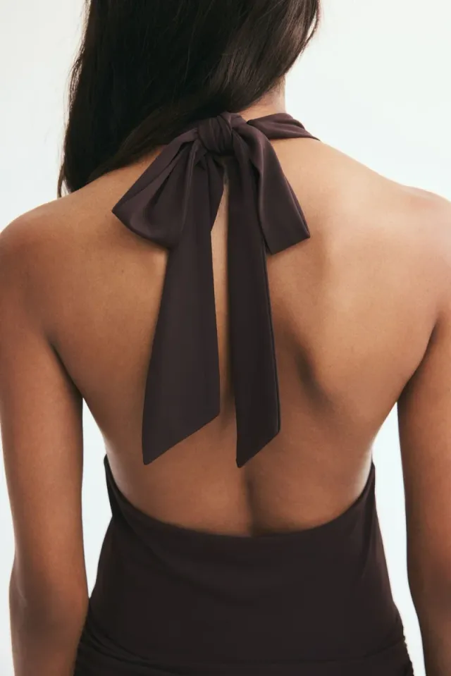 Draped halterneck dress – image 3
