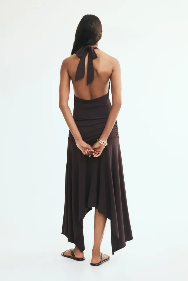 Draped halterneck dress – image 4