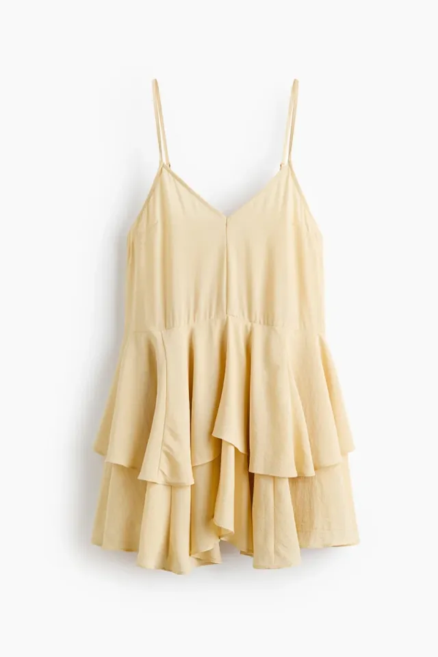 Tiered viscose-blend dress