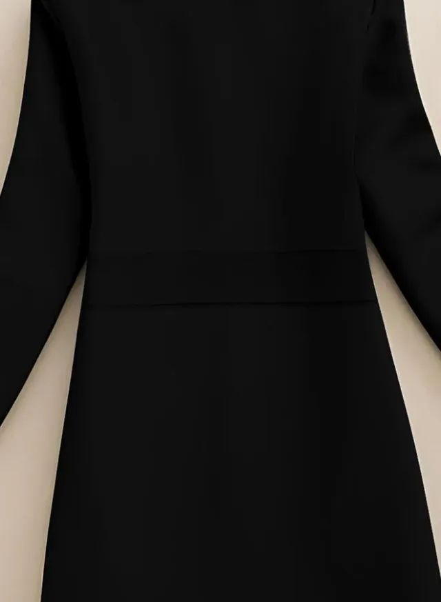 Black Midi Blazer with Stripe Detail – image 6
