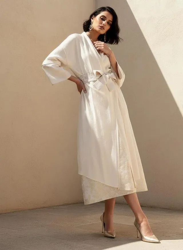 Iconic Relaxed Fit Jacquard Shrug with Tie Up Belt