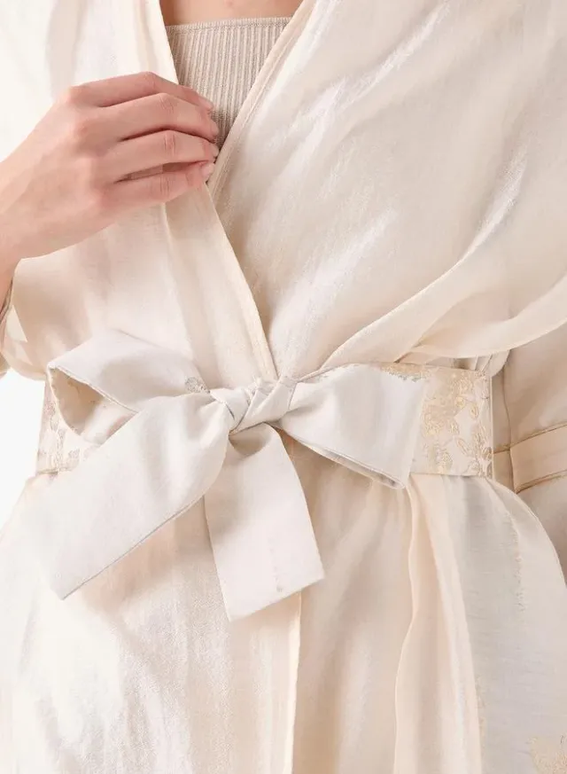 Iconic Relaxed Fit Jacquard Shrug with Tie Up Belt – image 6