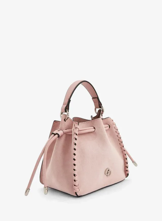 Suede Bucket Bag With Detachable Strap – صورة 2