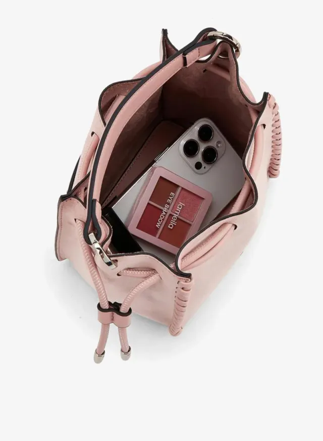 Suede Bucket Bag With Detachable Strap – صورة 6