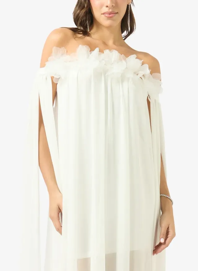 Off Shoulder Pleated Maxi Dress – image 3