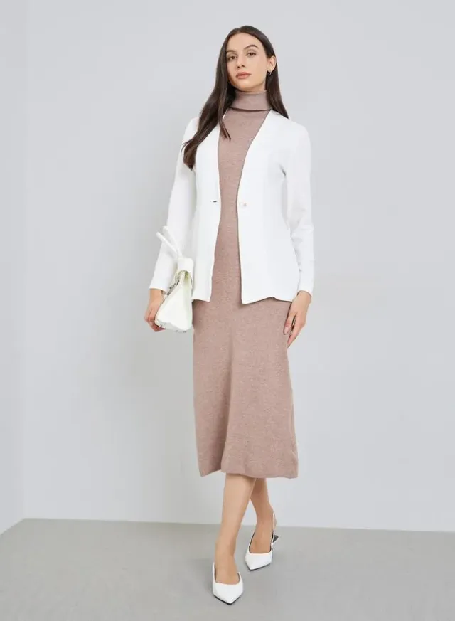 Solid Fitted Long Sleeve Blazer – image 2