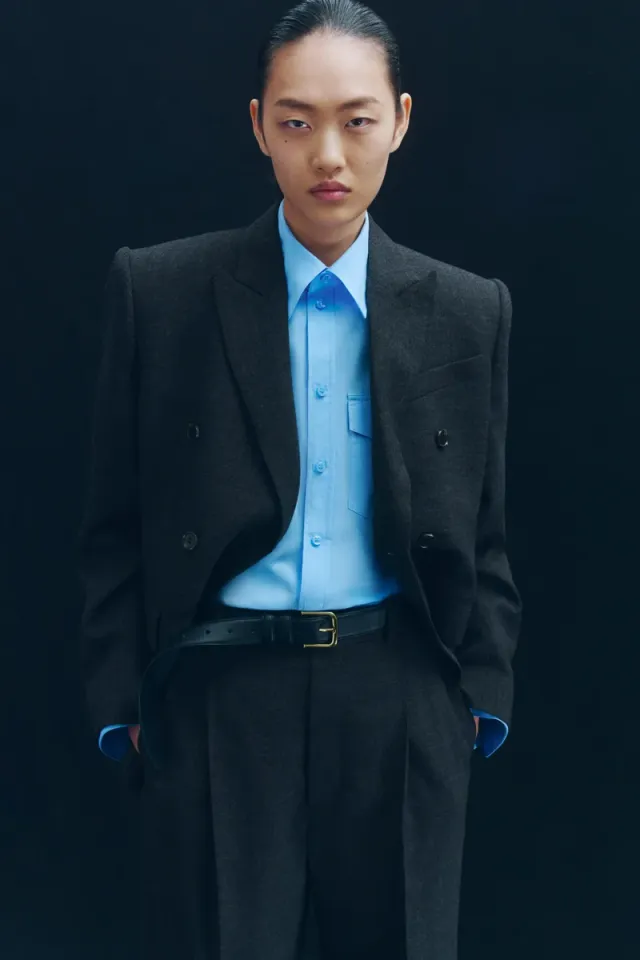 Double-breasted wool blazer