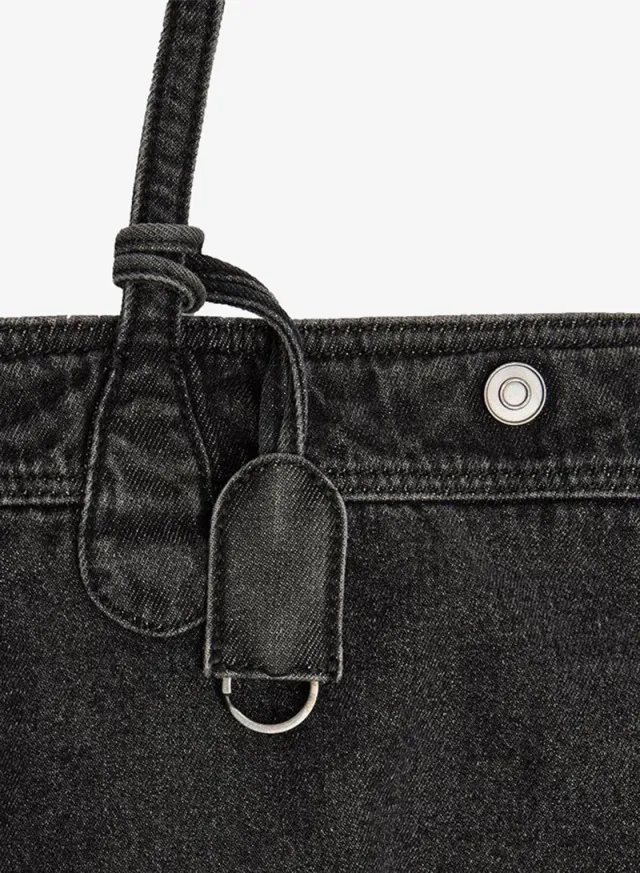 Shopper Denim Bag With Pendant – image 2