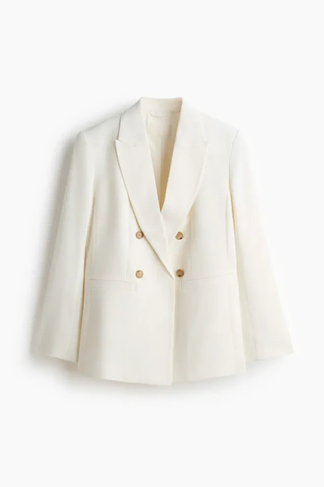 Double-breasted viscose-blend blazer – image 5