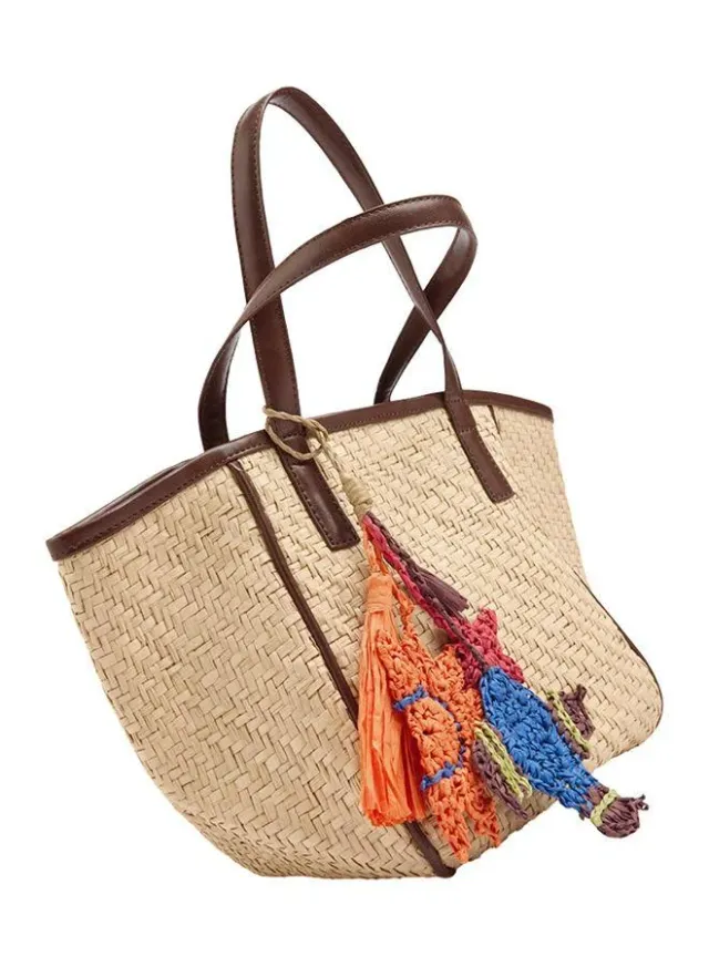 Tote Bag Paper Straw With M Pendant – image 2