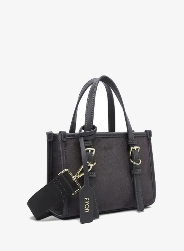 Buckled Suede-Finish Mini Tote DR 015 – صورة 2