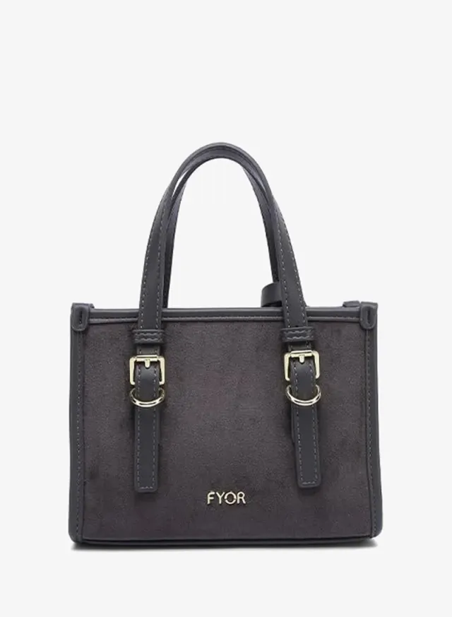 Buckled Suede-Finish Mini Tote DR 015 – صورة 3