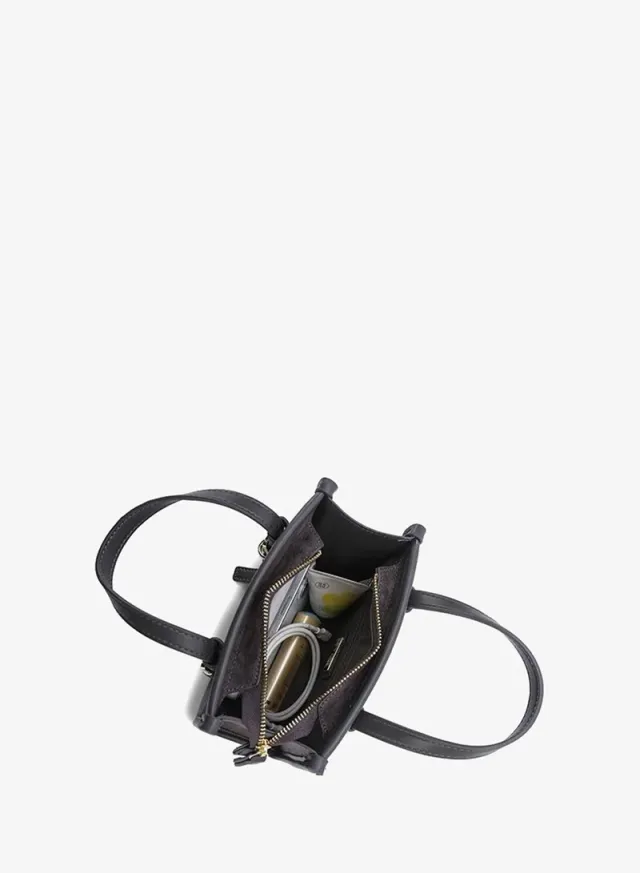 Buckled Suede-Finish Mini Tote DR 015 – صورة 5