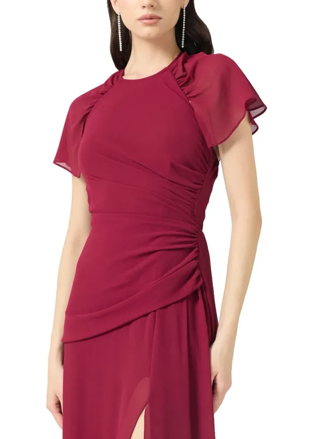 Chiffon Bridesmaid Dresses with Sleeves Slit – image 4