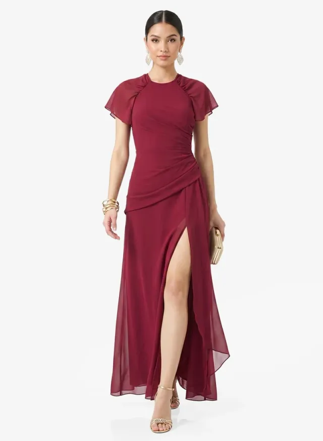 Chiffon Bridesmaid Dresses with Sleeves Slit – image 6