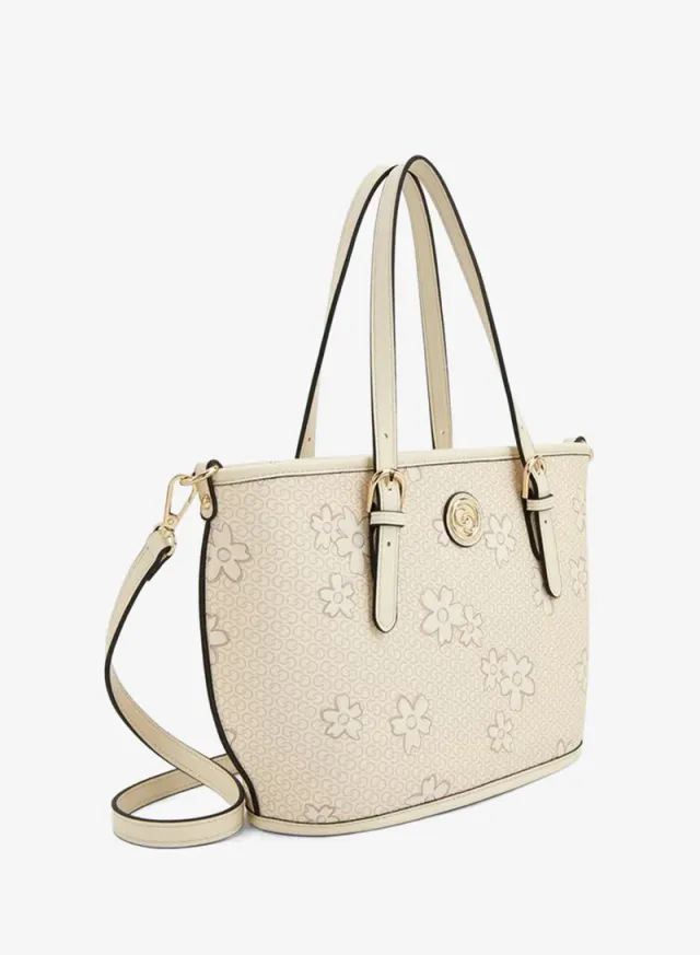 Floral Print Tote Bag With Zip Closure – صورة 2