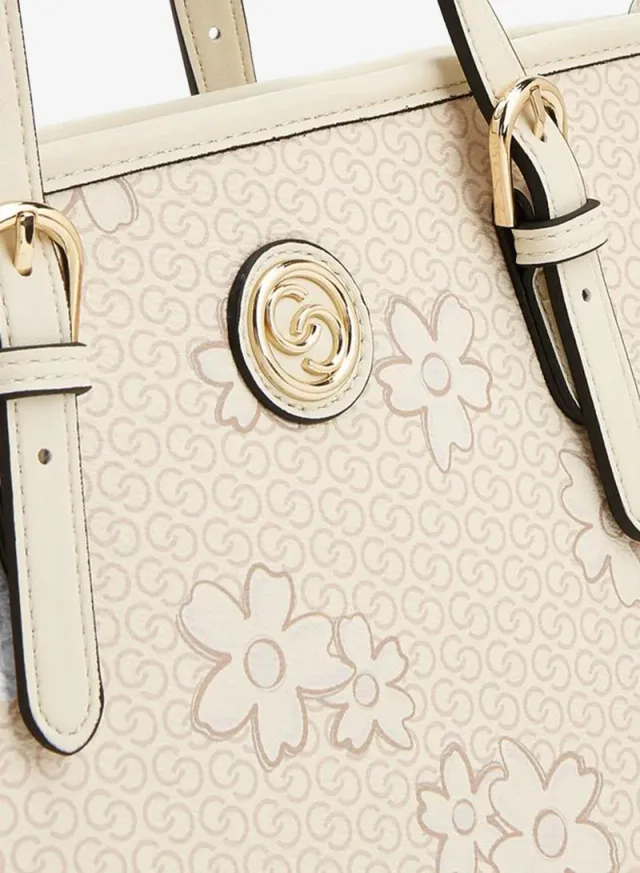 Floral Print Tote Bag With Zip Closure – صورة 3