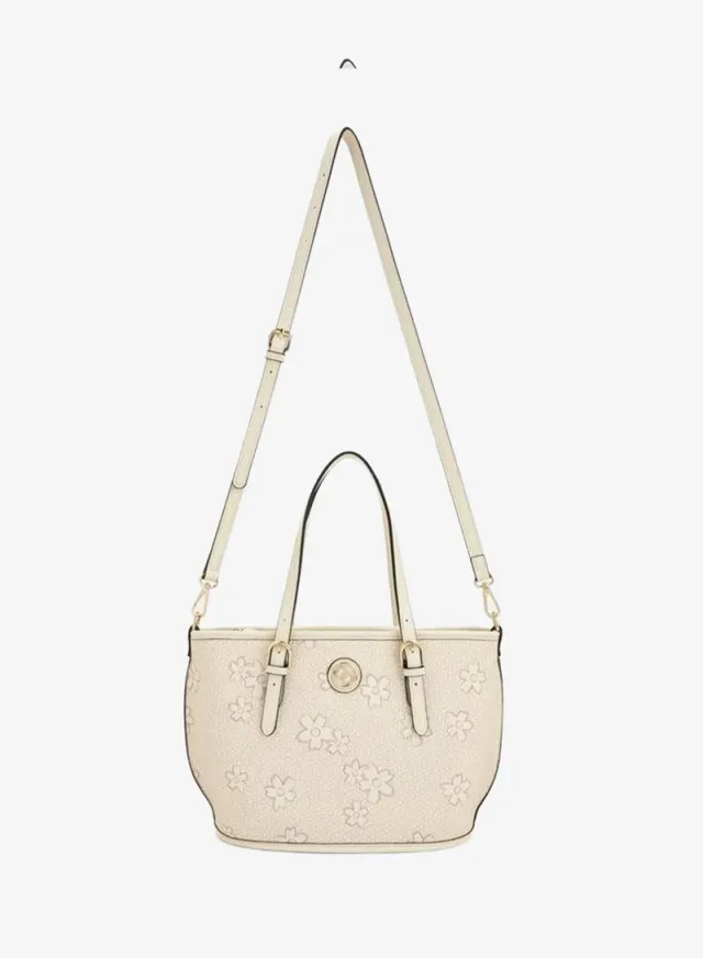 Floral Print Tote Bag With Zip Closure – صورة 5