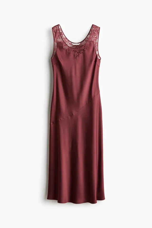 Lace-inset satin dress – image 5